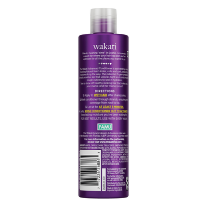 wakati advanced conditioner back of packaging